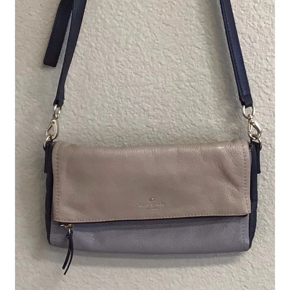 Kate Spade Cobble Hill Marsala Crossbody Clutch Convertible Tan Black Gray